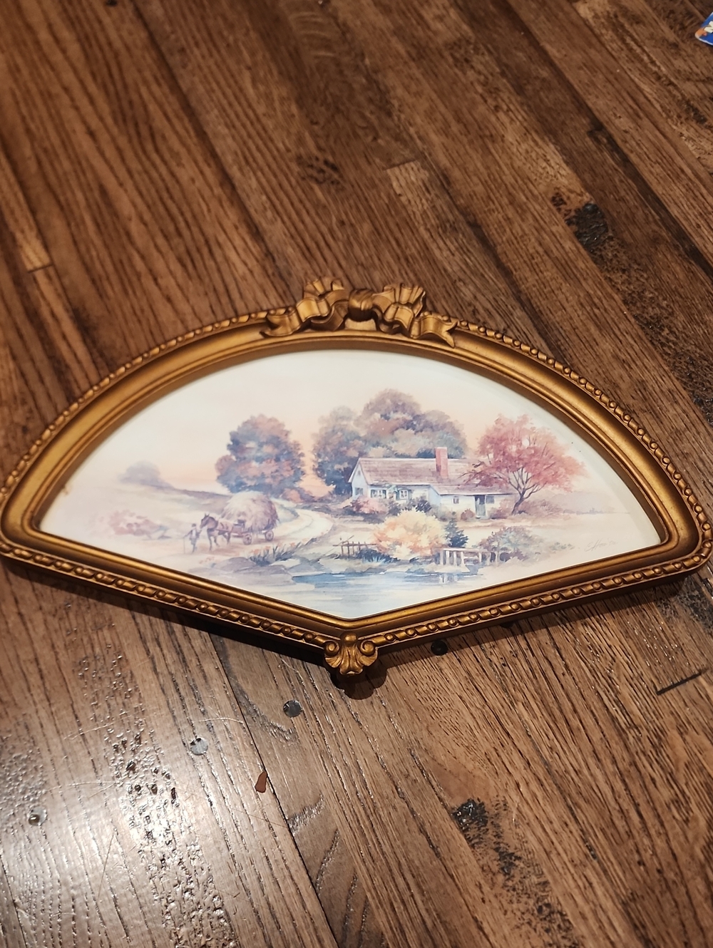 Homco Gold Framed Pastoral Cottage Wall Art